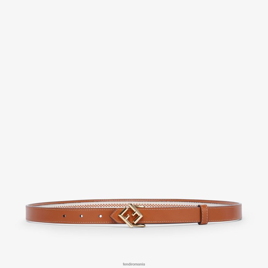 centura reversibila din panza si piele maro Fendi femei accesorii 86084L97