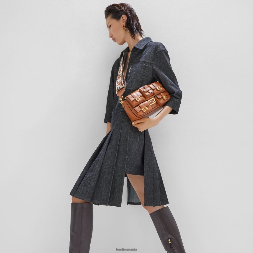 curea de umăr reversibilă din chingă maro Fendi femei accesorii 86084L41