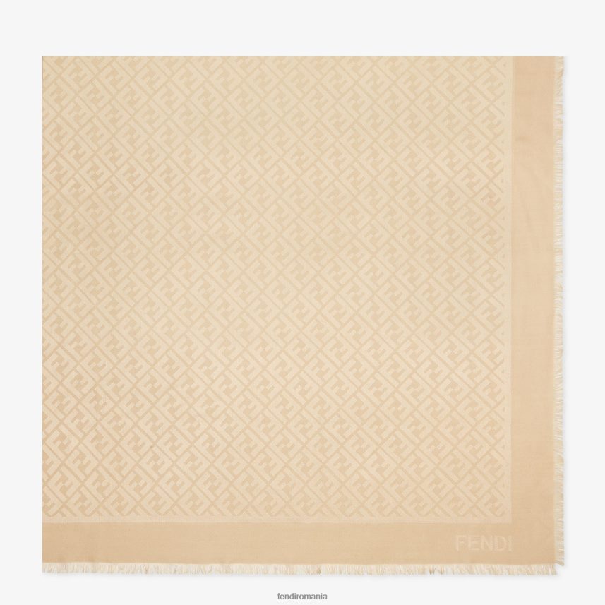 șal de mătase și lână organică bej Fendi femei accesorii 86084L341