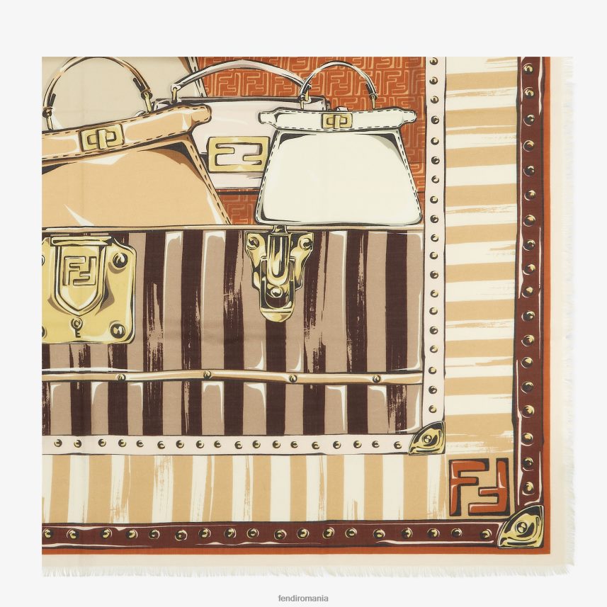 șal de mătase și lână roz Fendi femei accesorii 86084L25