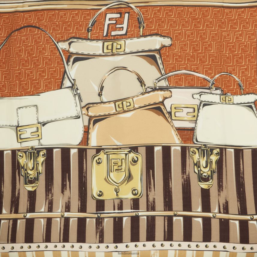 șal de mătase și lână roz Fendi femei accesorii 86084L25