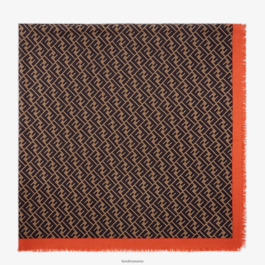 șal de mătase maro Fendi femei accesorii 86084L247