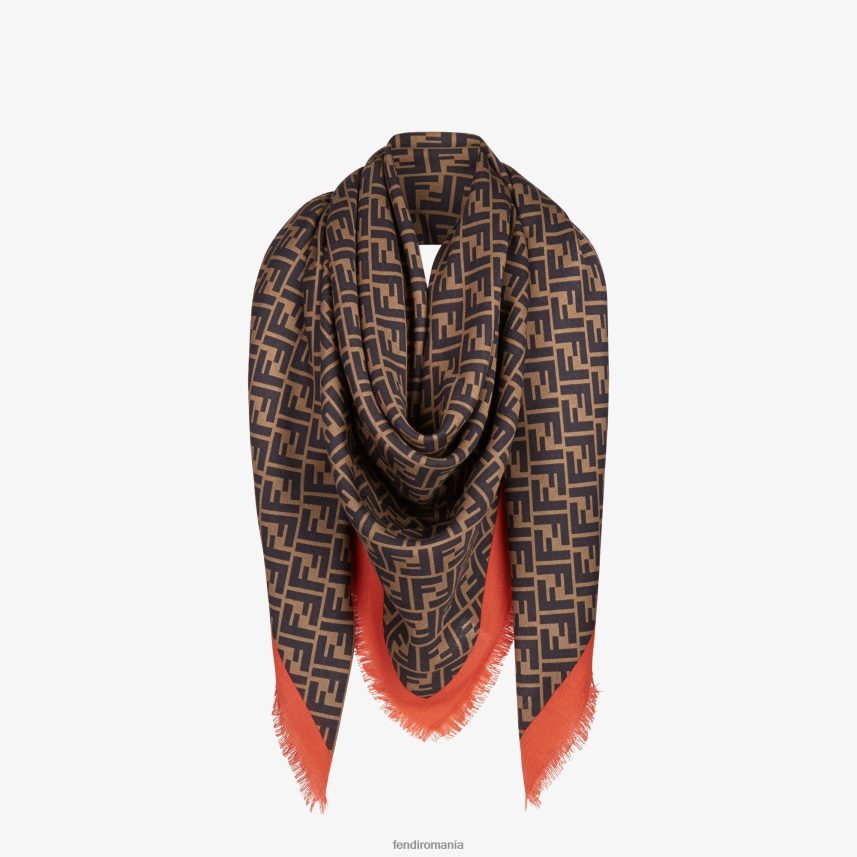 șal de mătase maro Fendi femei accesorii 86084L247