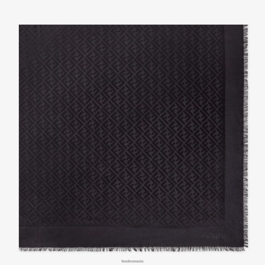 șal de mătase organică negru Fendi femei accesorii 86084L458