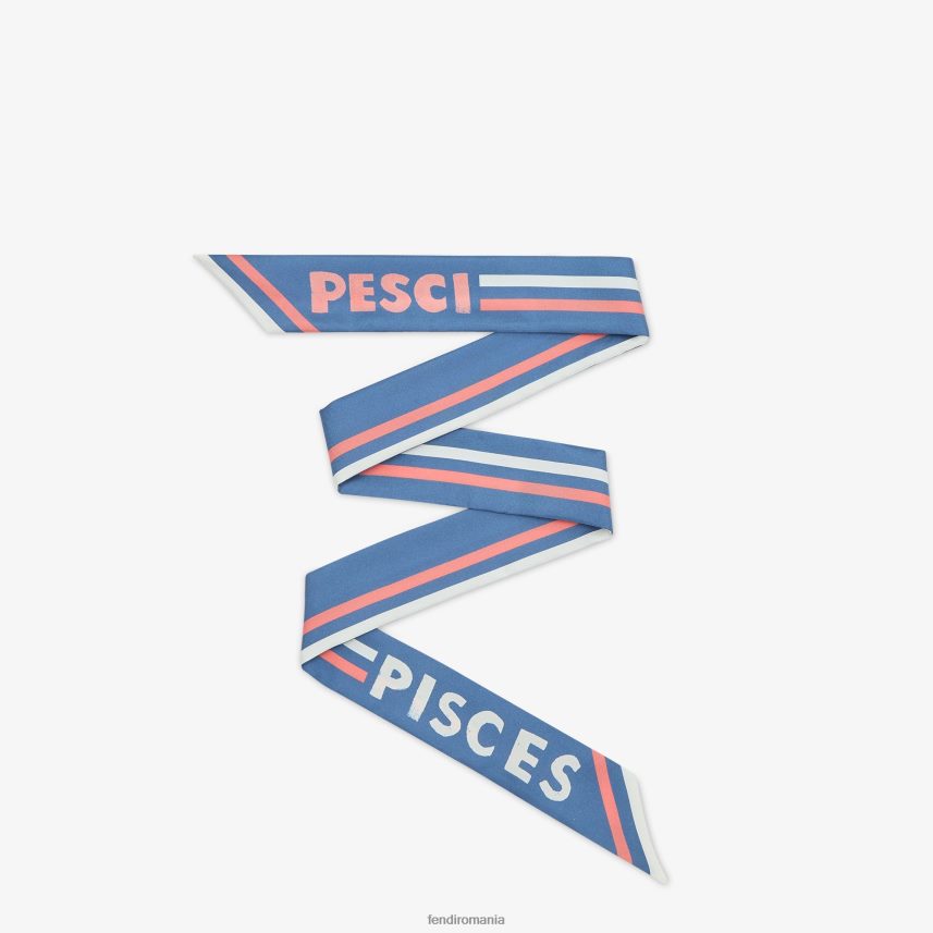 bandeau de mătase învelitoare albastru Fendi femei accesorii 86084L109