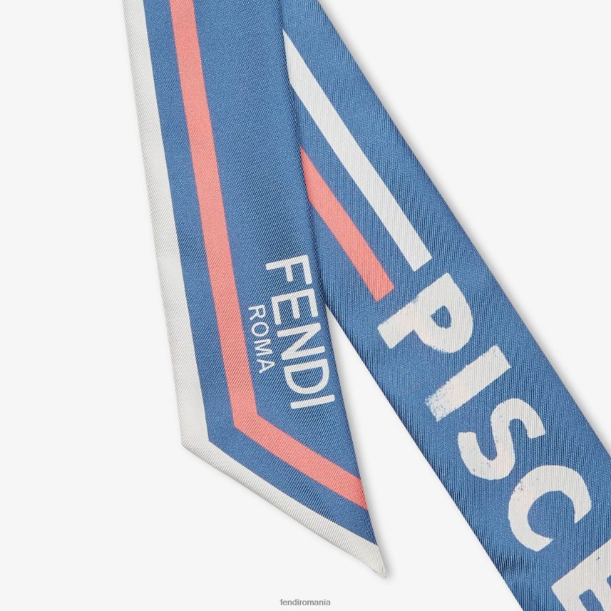 bandeau de mătase învelitoare albastru Fendi femei accesorii 86084L109