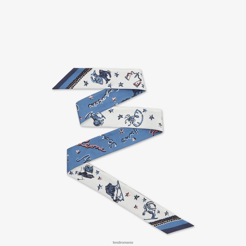 bandeau de mătase învelitoare albastru Fendi femei accesorii 86084L110