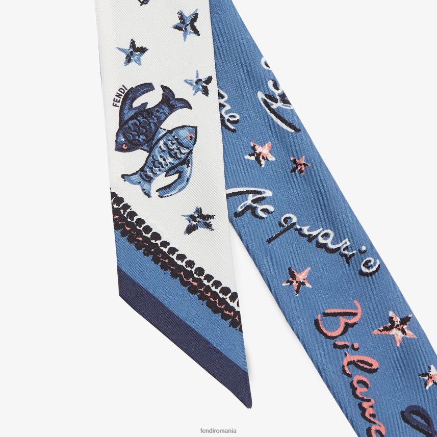 bandeau de mătase învelitoare albastru Fendi femei accesorii 86084L110