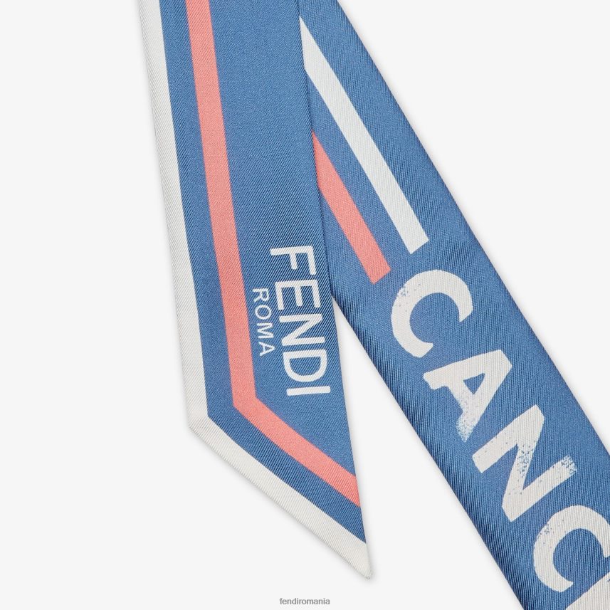 bandeau de mătase învelitoare albastru Fendi femei accesorii 86084L124