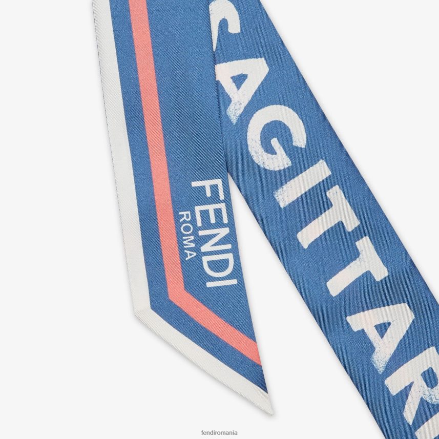 bandeau de mătase învelitoare albastru Fendi femei accesorii 86084L128