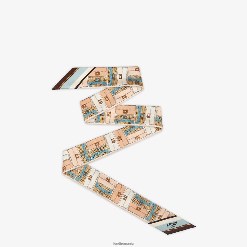 bandeau de mătase învelitoare albastru deschis Fendi femei accesorii 86084L314