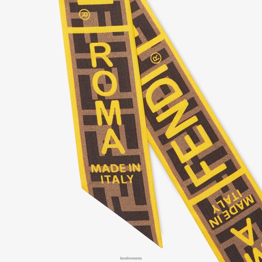 bandeau de mătase învelitoare galben Fendi femei accesorii 86084L505