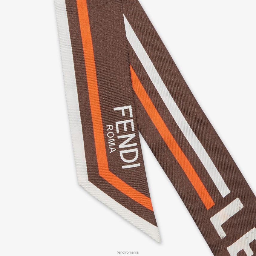 bandeau de mătase învelitoare maro Fendi femei accesorii 86084L106