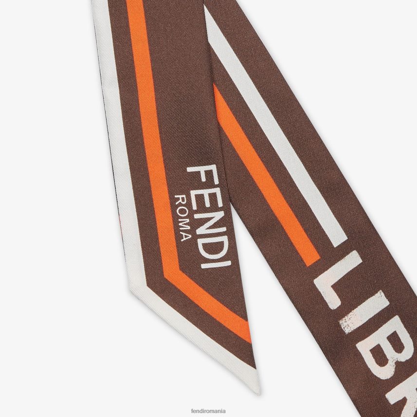 bandeau de mătase învelitoare maro Fendi femei accesorii 86084L113
