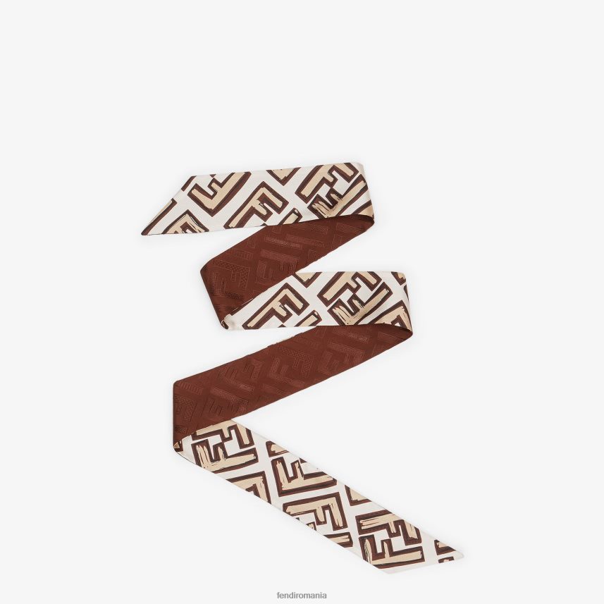 bandeau de mătase învelitoare maro Fendi femei accesorii 86084L453