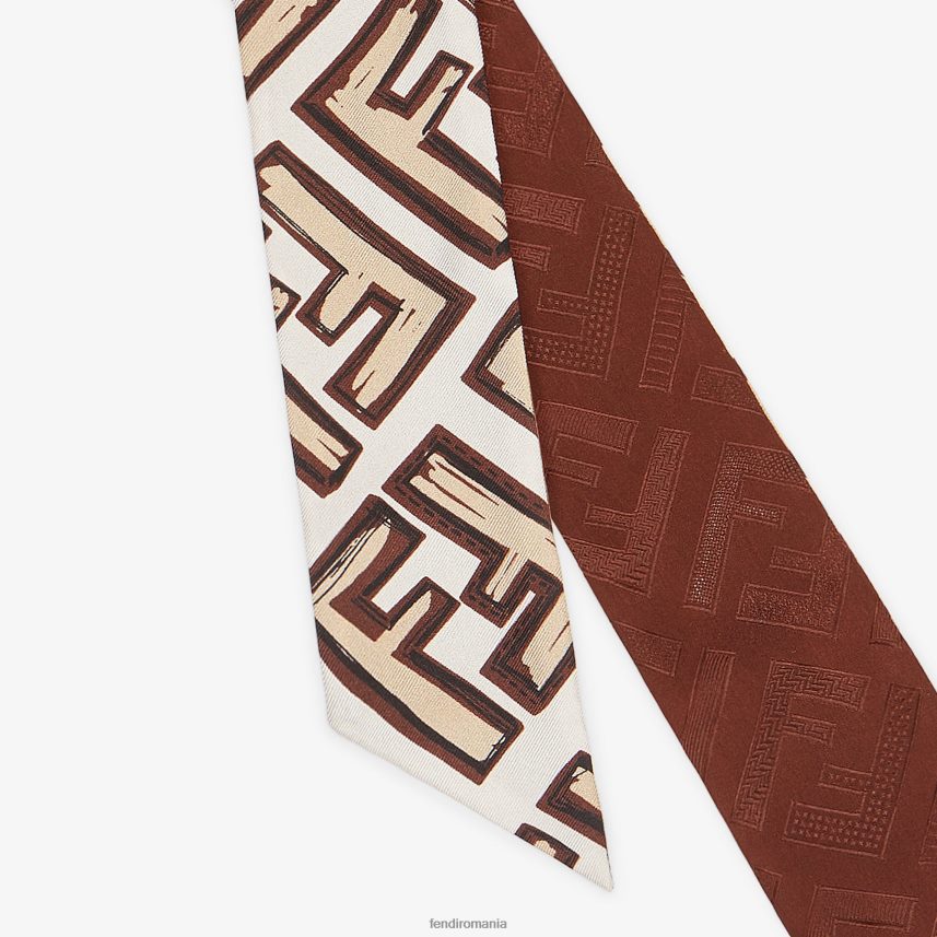 bandeau de mătase învelitoare maro Fendi femei accesorii 86084L453