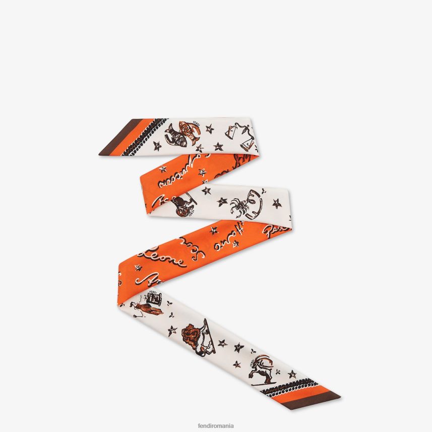 bandeau de mătase învelitoare portocale Fendi femei accesorii 86084L132