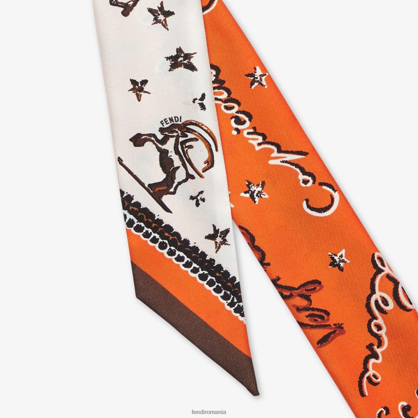bandeau de mătase învelitoare portocale Fendi femei accesorii 86084L132