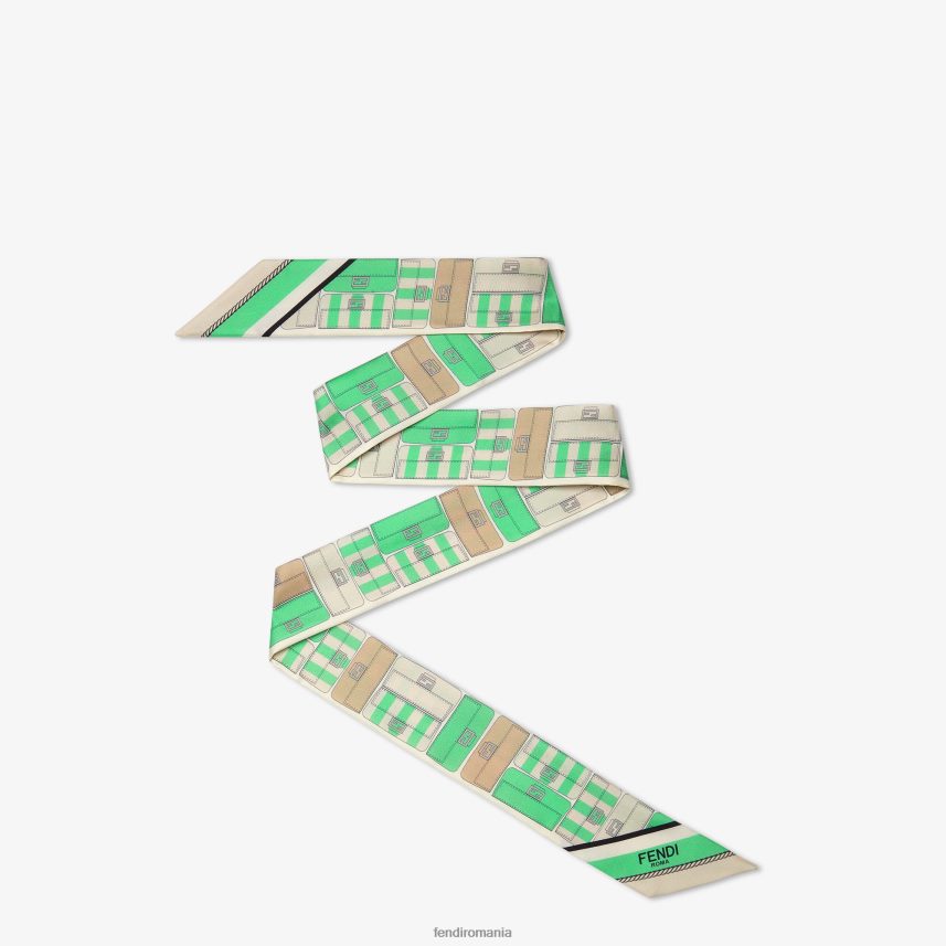 bandeau de mătase învelitoare verde Fendi femei accesorii 86084L231