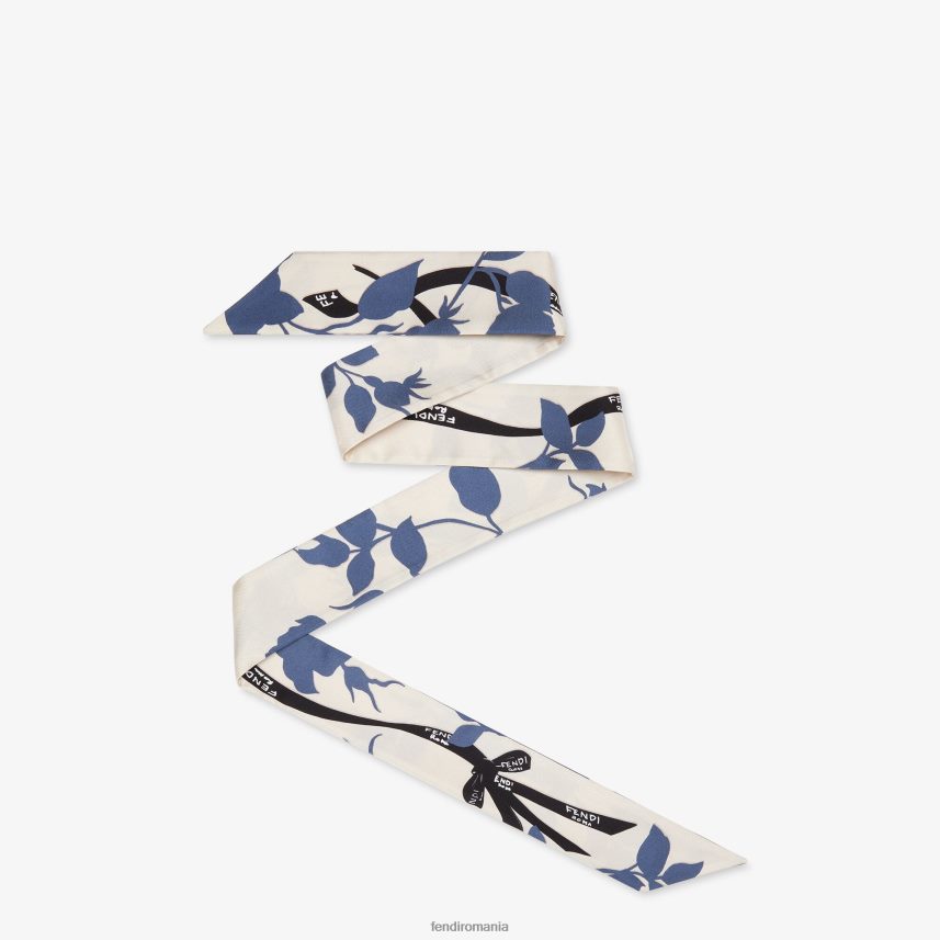 bandeau de mătase organică albastru Fendi femei accesorii 86084L215