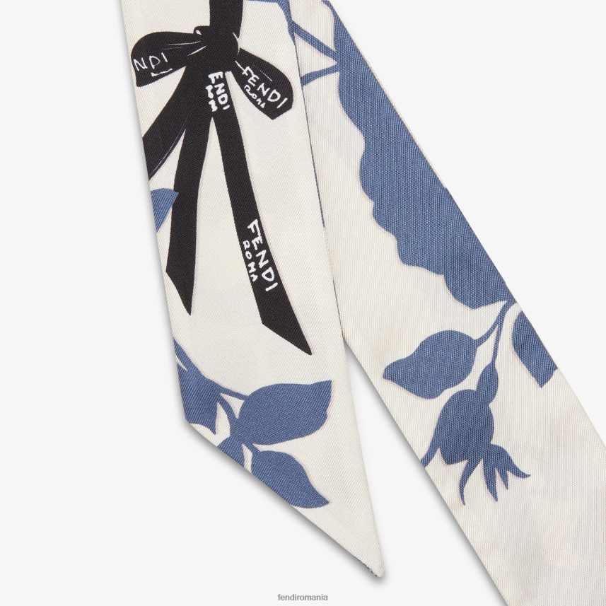 bandeau de mătase organică albastru Fendi femei accesorii 86084L215