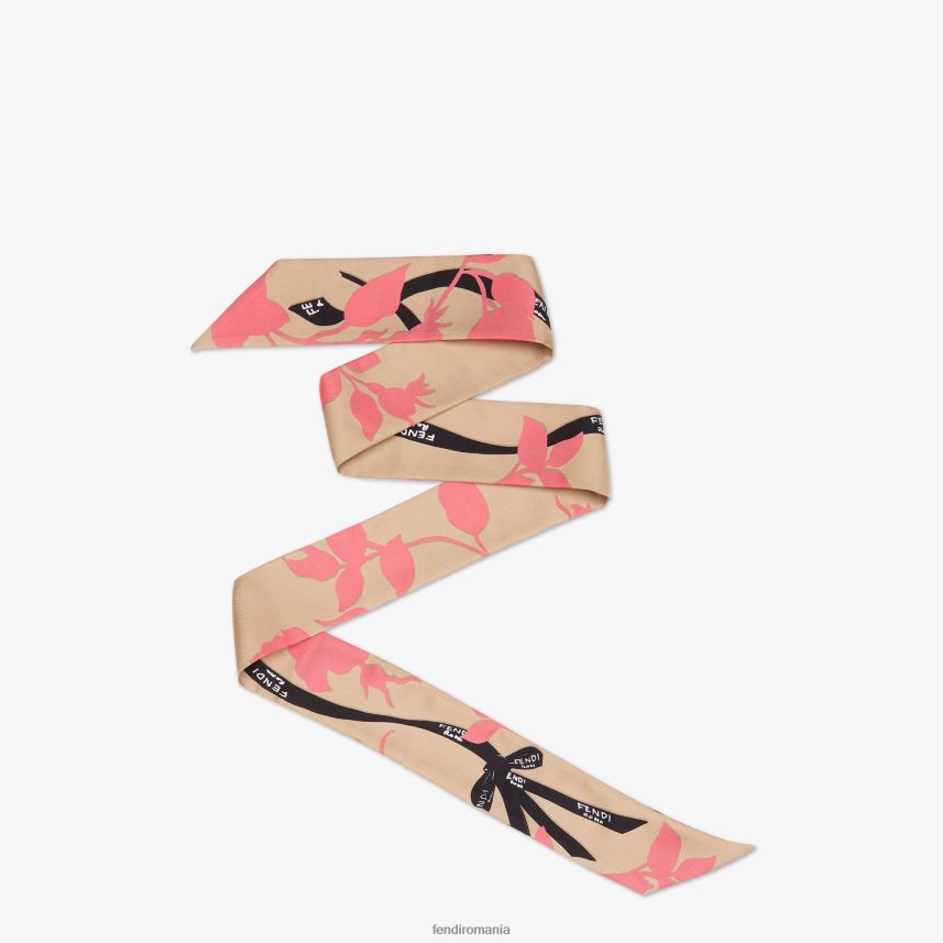 bandeau de mătase organică bej Fendi femei accesorii 86084L221