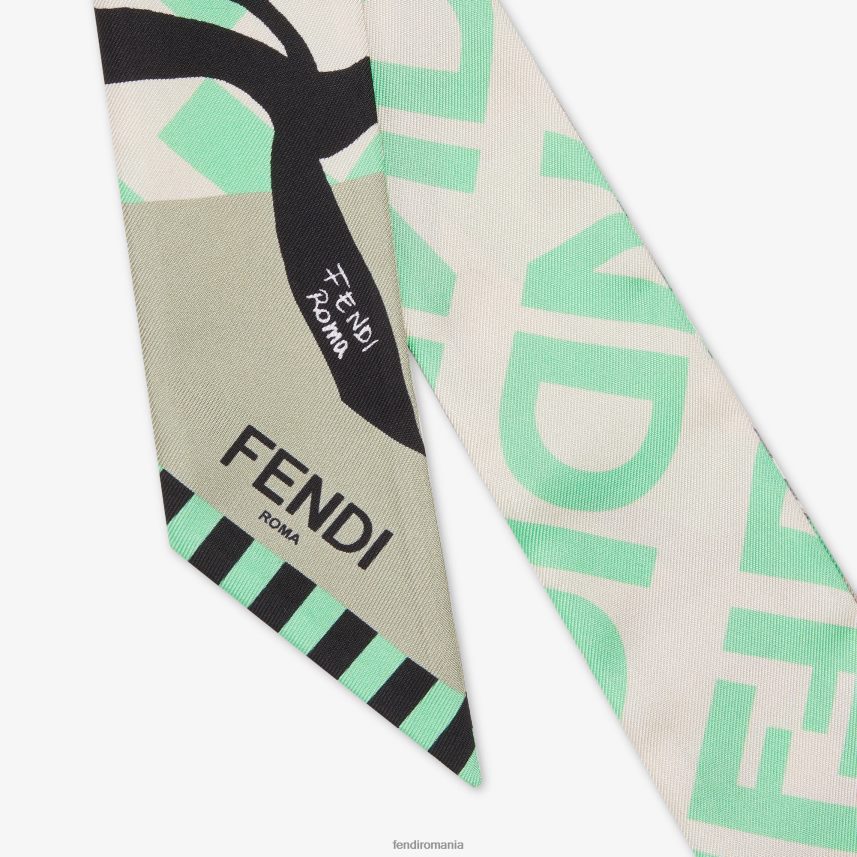 bandeau de mătase organică verde Fendi femei accesorii 86084L186