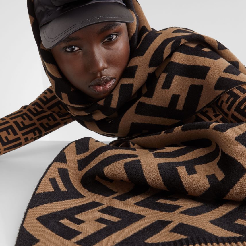 eșarfă de cașmir maro Fendi femei accesorii 86084L240