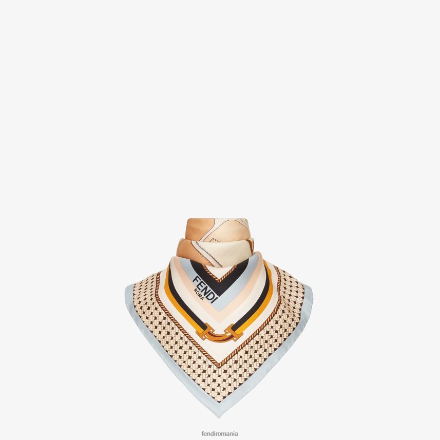 foulard de mătase albastru deschis Fendi femei accesorii 86084L480