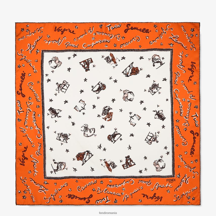 foulard de mătase imprimat multicolor Fendi femei accesorii 86084L112