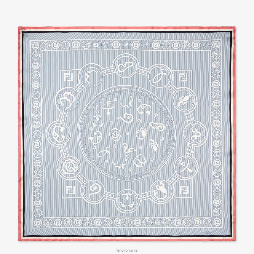 foulard de mătase imprimat multicolor Fendi femei accesorii 86084L117