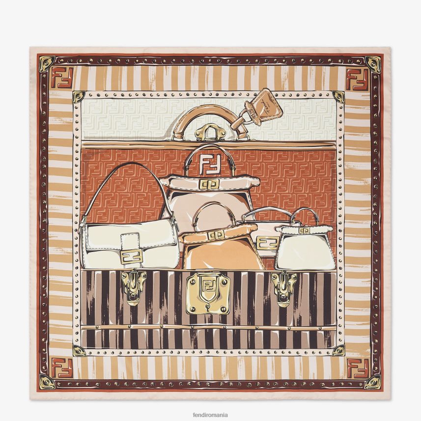 foulard de mătase multicolor Fendi femei accesorii 86084L23