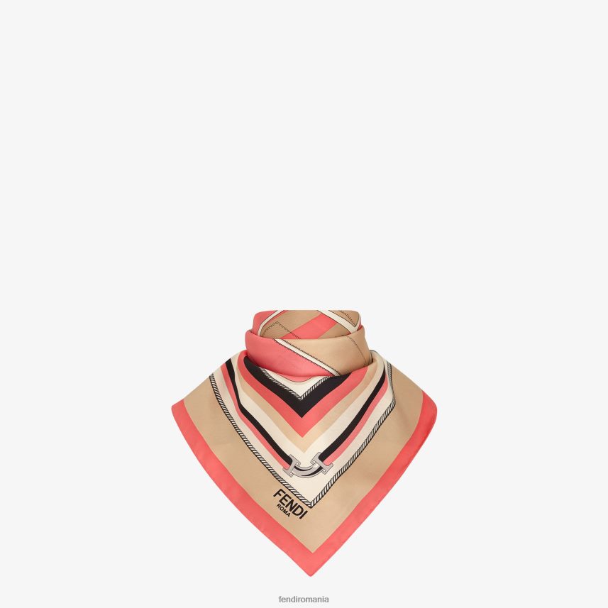 foulard de mătase roz Fendi femei accesorii 86084L248
