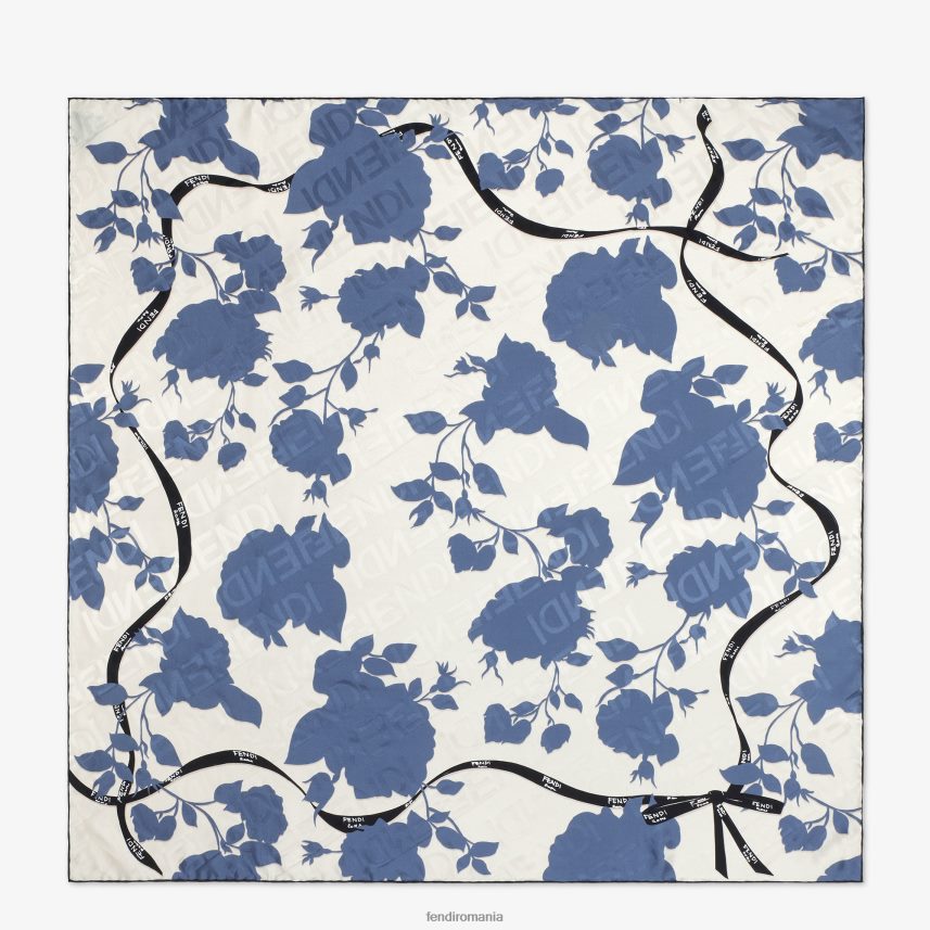 foulard din mătase organică albastru Fendi femei accesorii 86084L218