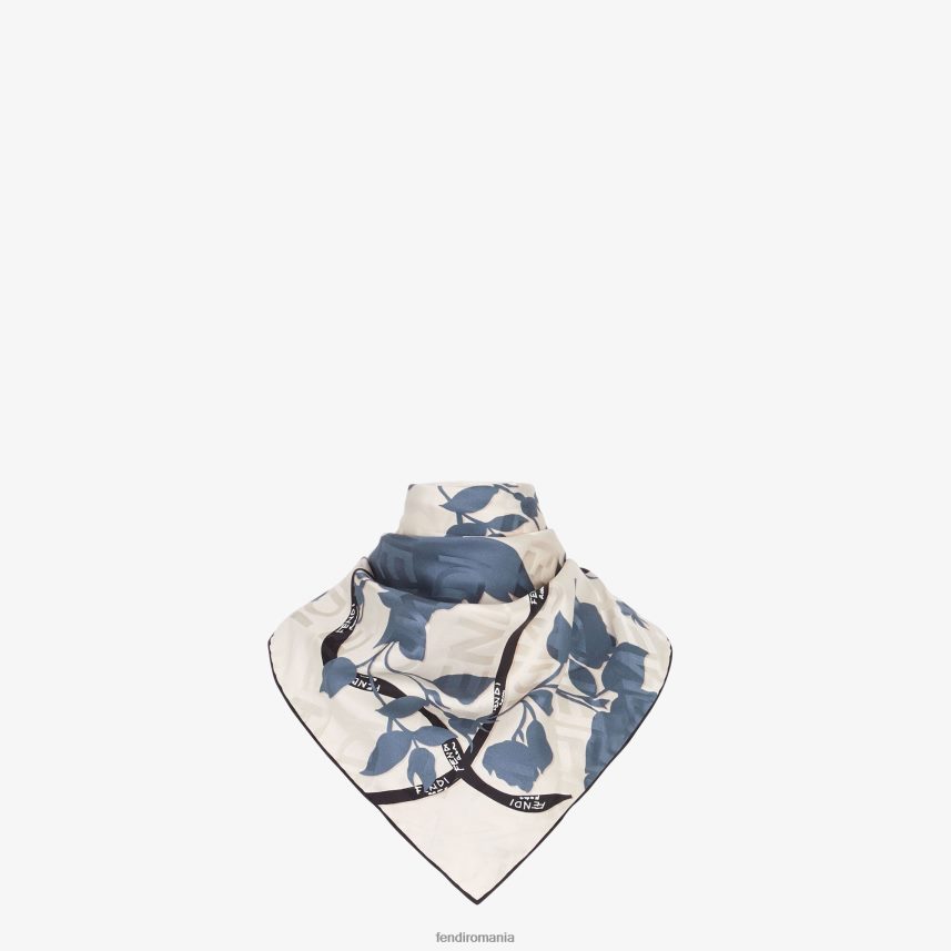 foulard din mătase organică albastru Fendi femei accesorii 86084L218