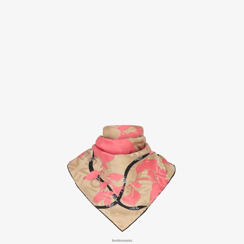 foulard din mătase organică roz Fendi femei accesorii 86084L239