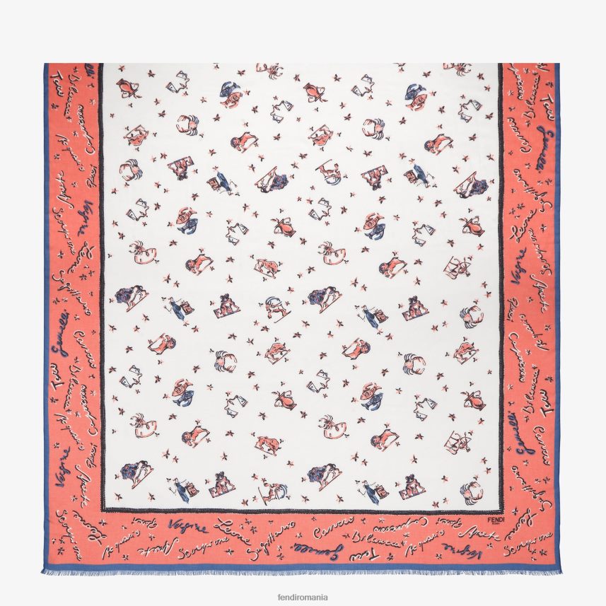 fură de mătase roz Fendi femei accesorii 86084L11