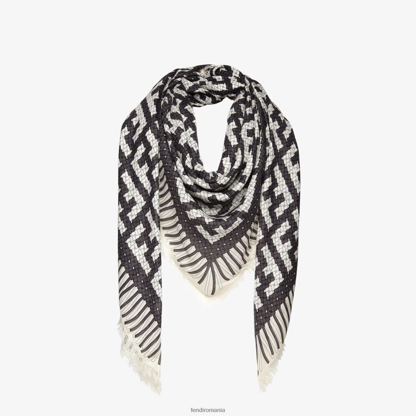 modal și șal de mătase negru Fendi femei accesorii 86084L179