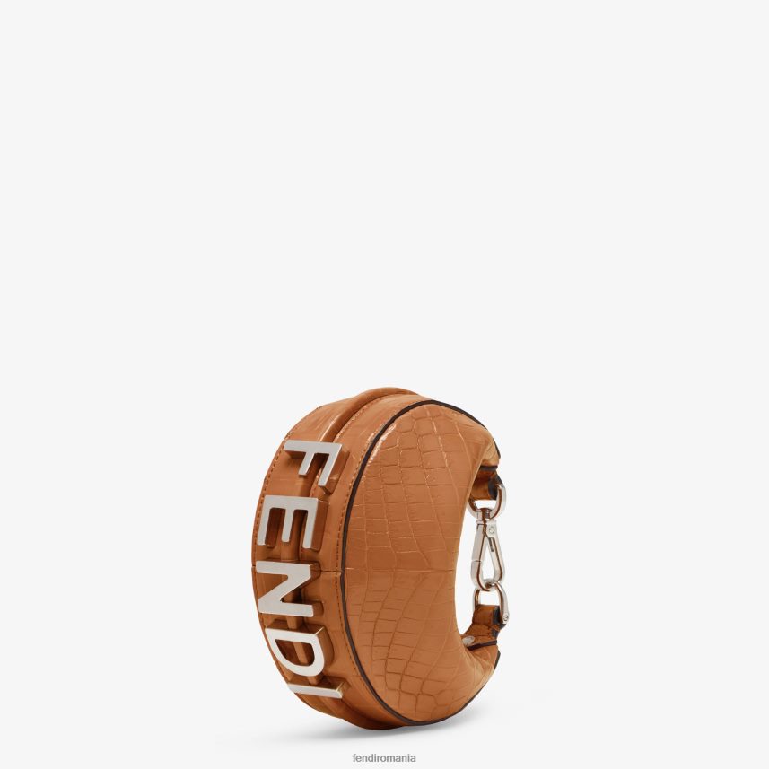farmec din piele de crocodil maro Fendi femei accesorii 86084L254