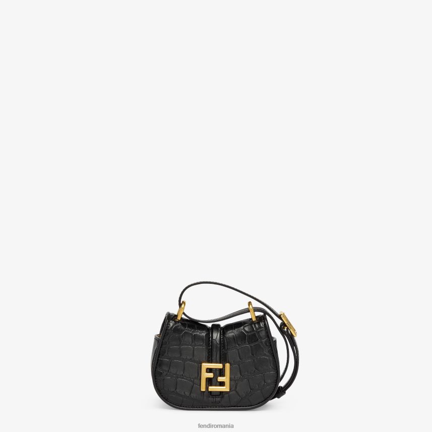 farmec din piele de crocodil negru Fendi femei accesorii 86084L47