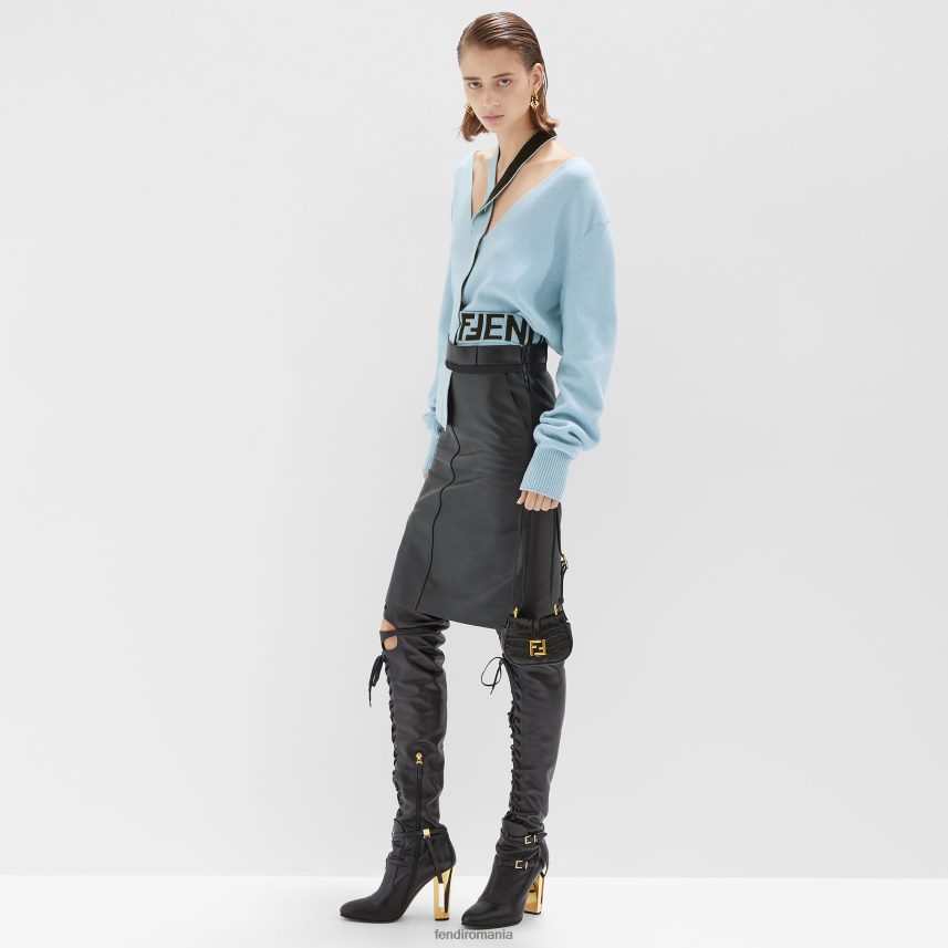 farmec din piele de crocodil negru Fendi femei accesorii 86084L47