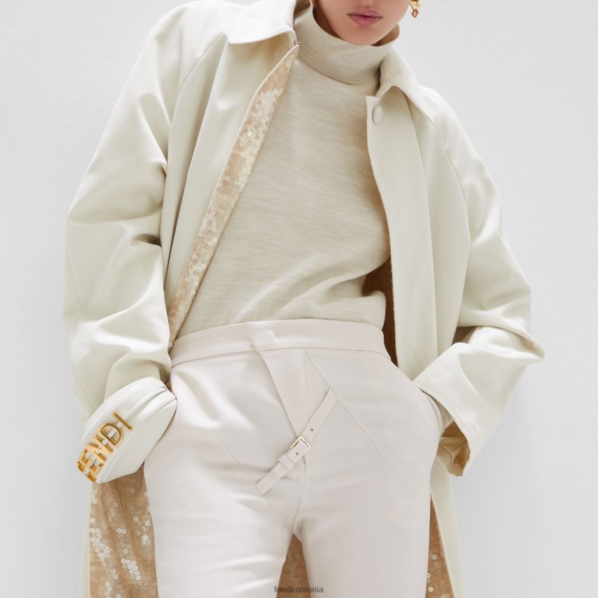 farmec din piele nanograf alb Fendi femei accesorii 86084L79