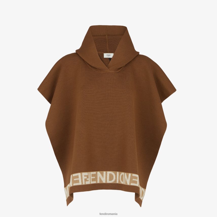 poncho de lână bej Fendi femei accesorii 86084L51