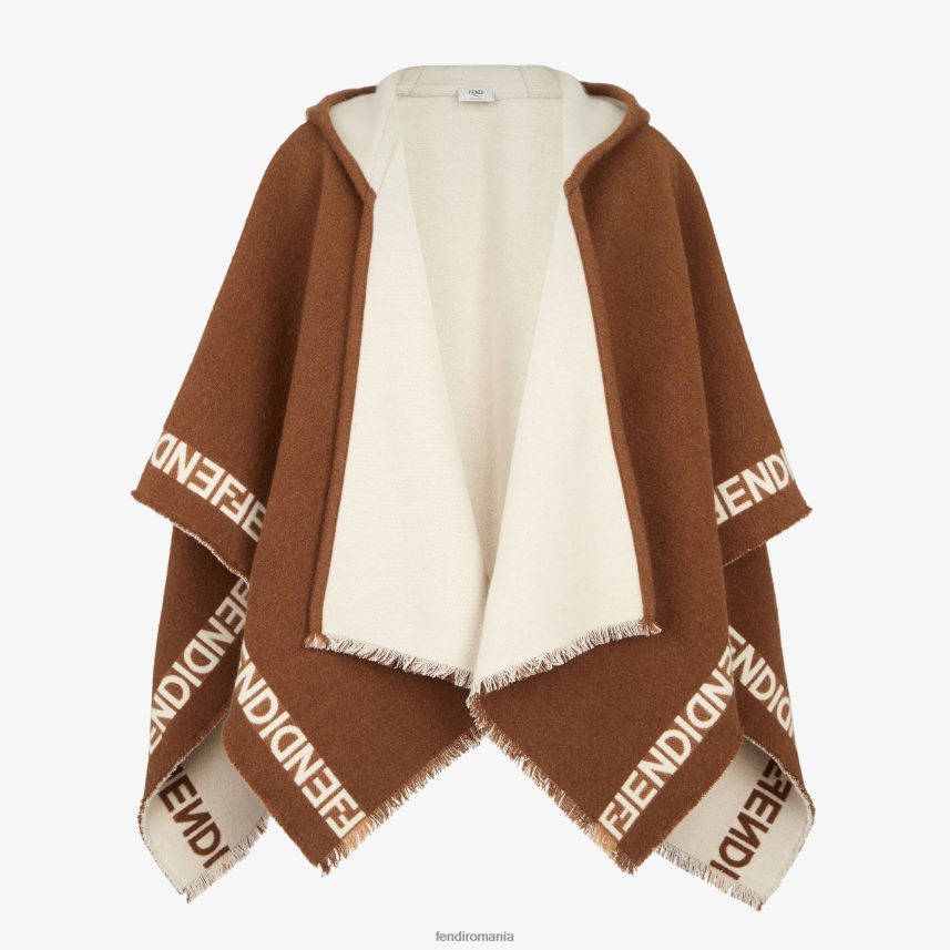 poncho de lână gri Fendi femei accesorii 86084L50