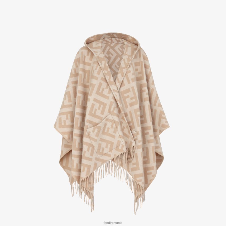 poncho din cașmir bej Fendi femei accesorii 86084L274