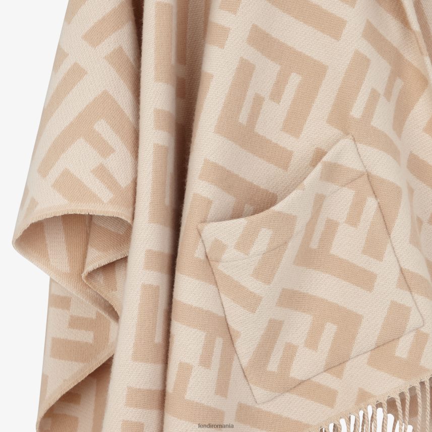 poncho din cașmir bej Fendi femei accesorii 86084L274