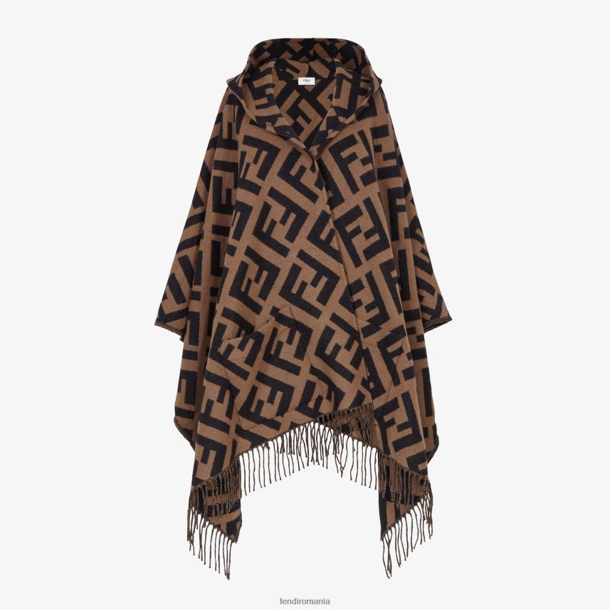 poncho din cașmir maro Fendi femei accesorii 86084L245