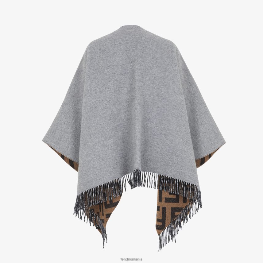 poncho din lână și cașmir gri Fendi femei accesorii 86084L273