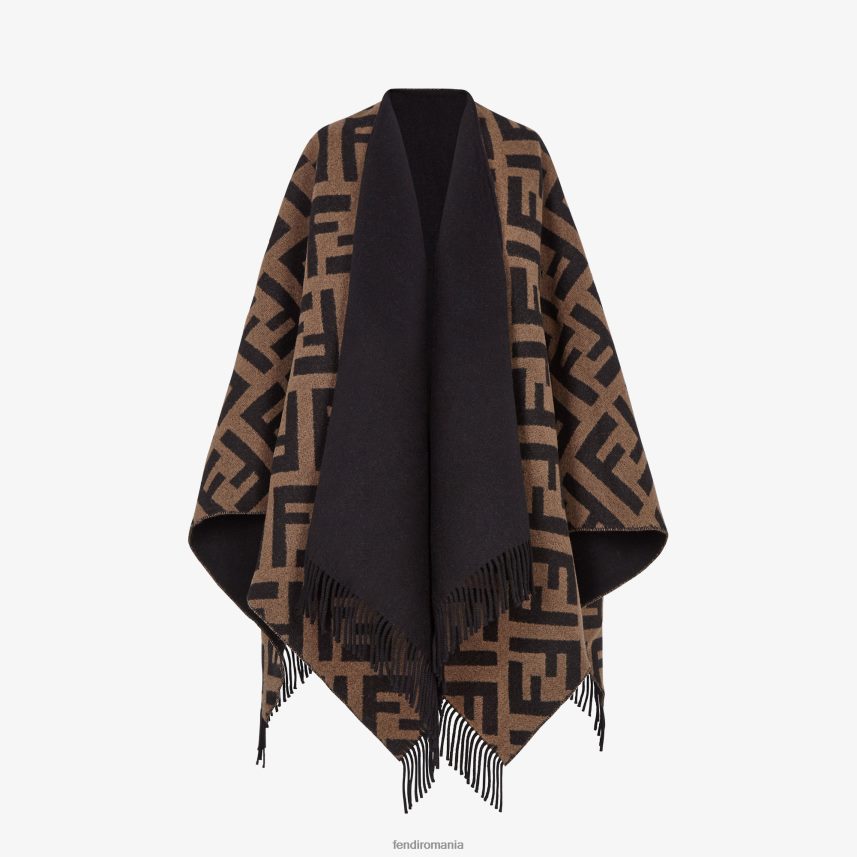 poncho din lână și cașmir multicolor Fendi femei accesorii 86084L272