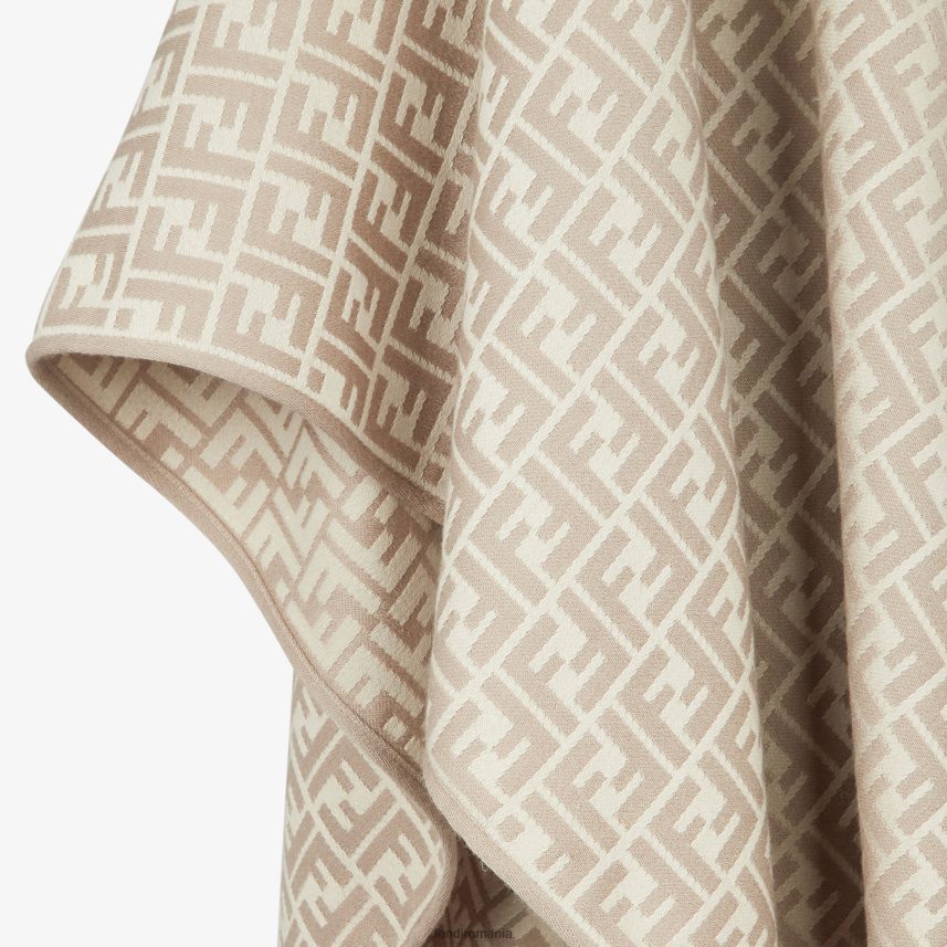 poncho din lână și mătase bej Fendi femei accesorii 86084L53